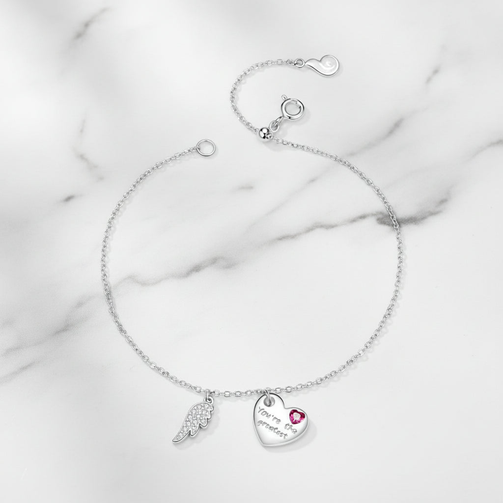 Zircon Embellished Silver Bracelet for Women
