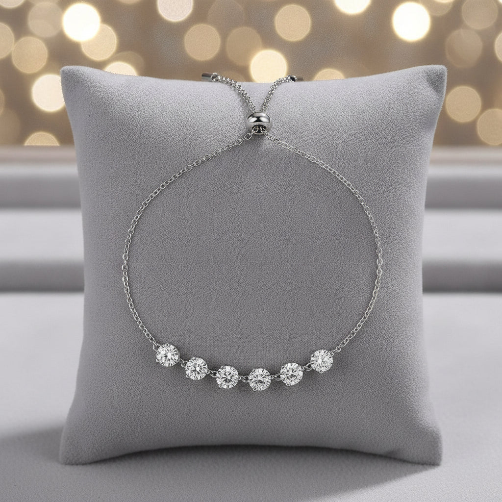 Platinum-plated S925 Silver Shimmering Moissanite Bracelet