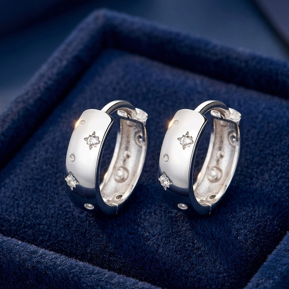 The Astraea Celestial Starburst Hoops | S925 Sterling Silver