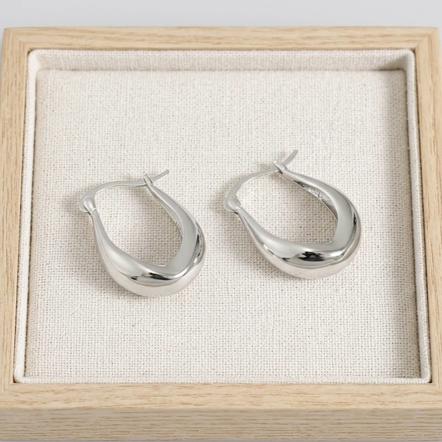 The Eos U-Hoop Sculptural Earrings | Genuine S925 Sterling Silver
