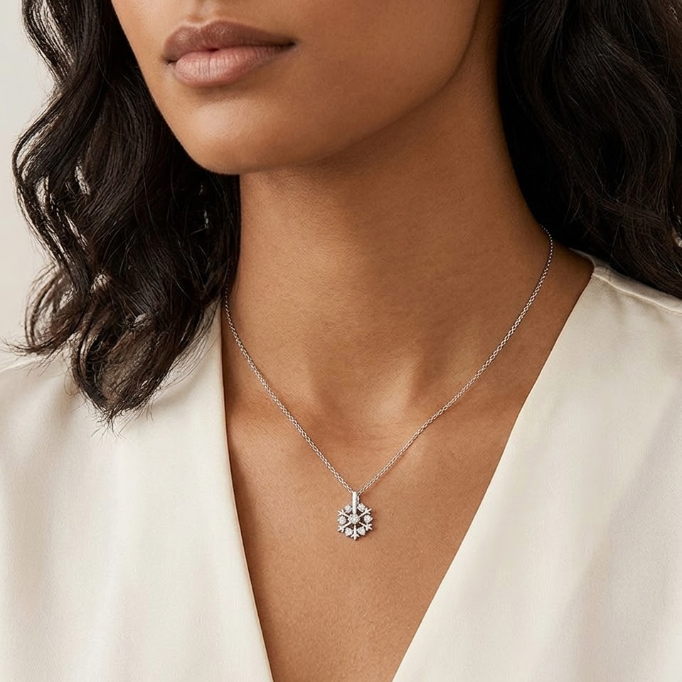 The Lumina Kinetic Snowflake Necklace | 18K Gold Vermeil
