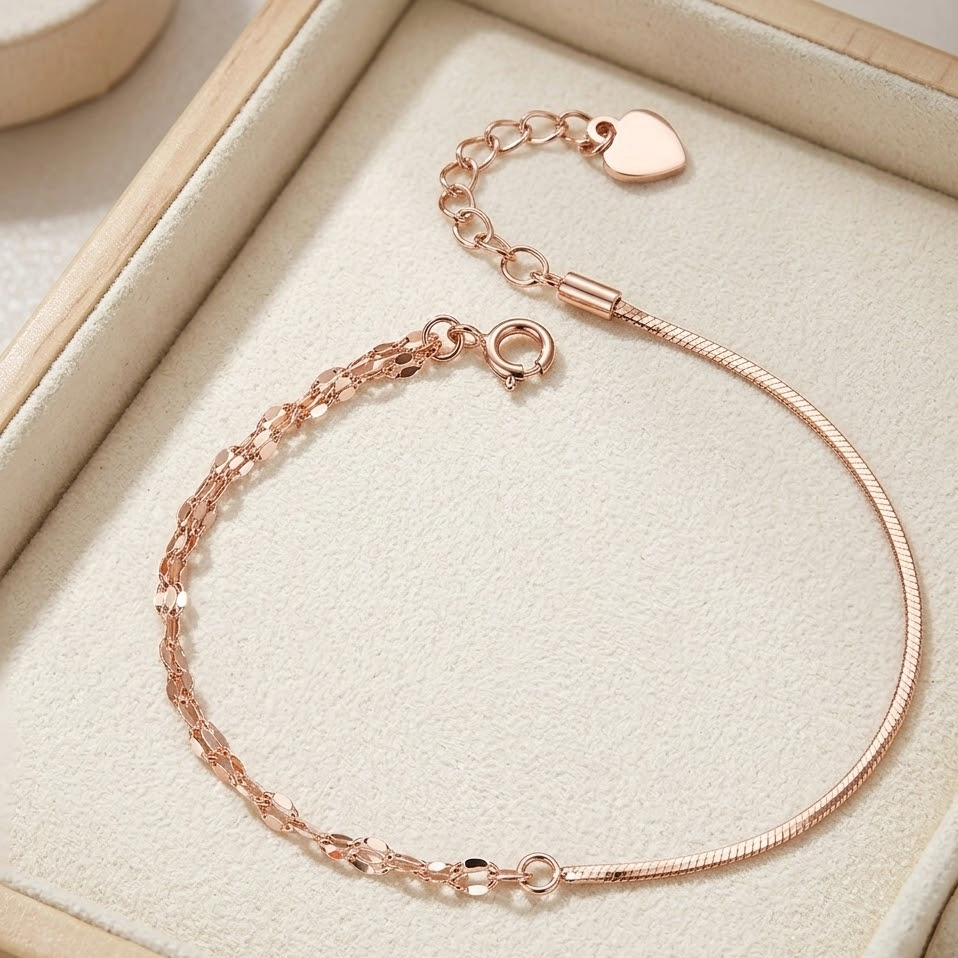 The Amara Mixed-Link Bracelet | Rose Gold Vermeil