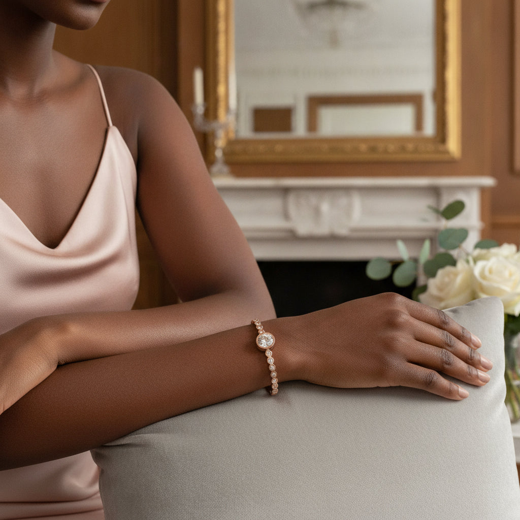 Rose Gold Color Simple Charms Bracelet for Woman