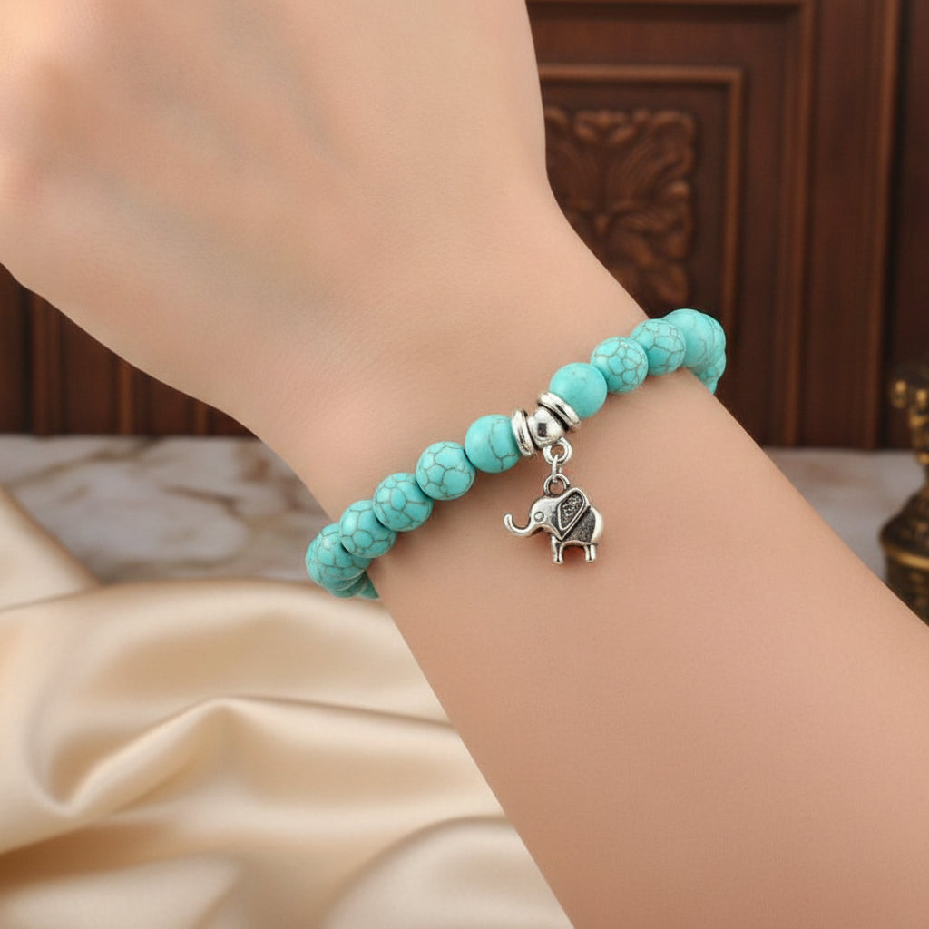 Turquoises Vintage Bracelet for Women, in Elephant