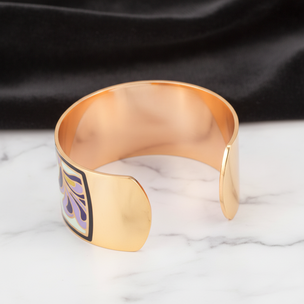 Copper Color Enamel Opening Love Bracelet for Women