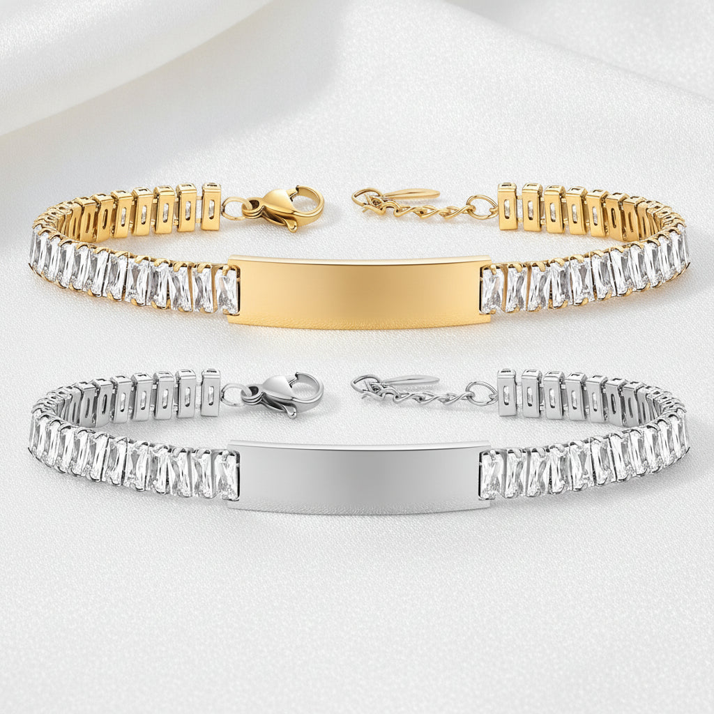 Zircon Titanium Steel Simple Bracelet for Women
