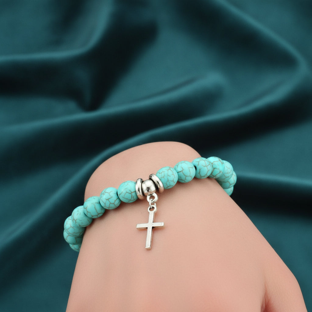 Turquoises Vintage Bracelet for Women, in Cross