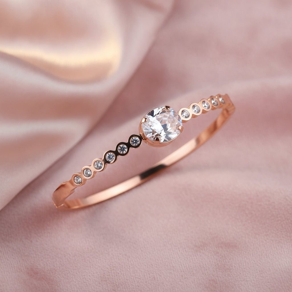 Rose Gold Color Simple Charms Bracelet for Woman