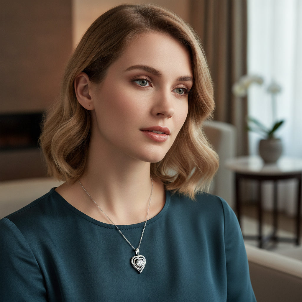 Platinum Plated S925 Silver Moissanite Pendant Necklace