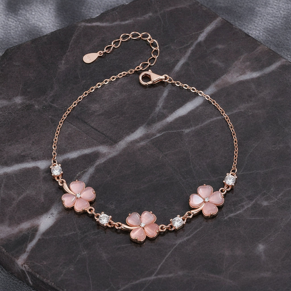 Rose Gold 925 Heart Bracelet for Women
