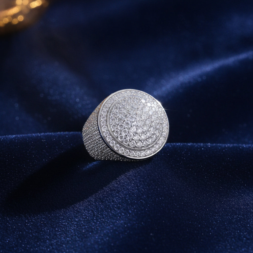 Platinum Plated S925 Silver Moissanite Ring for Men
