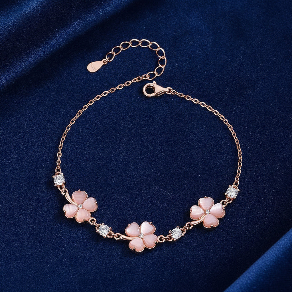 Rose Gold 925 Heart Bracelet for Women