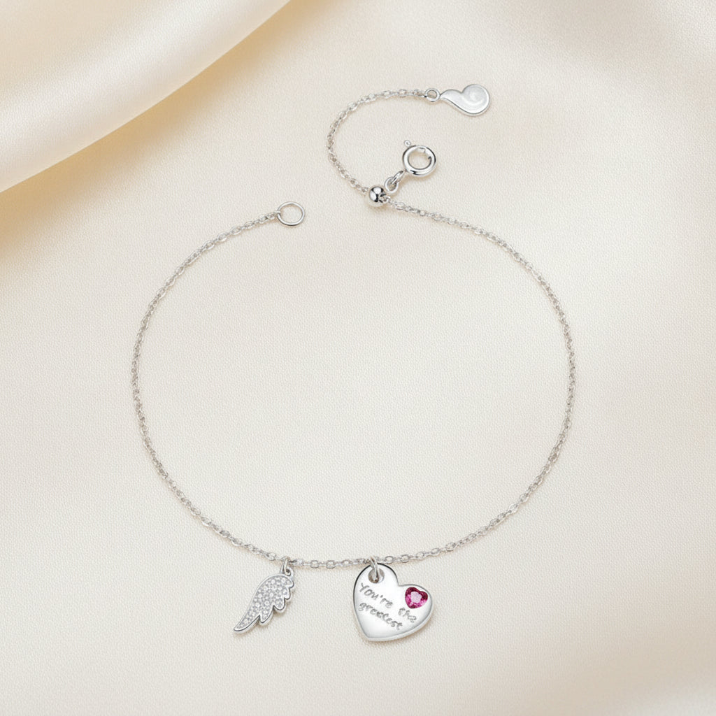 Zircon Embellished Silver Bracelet for Women