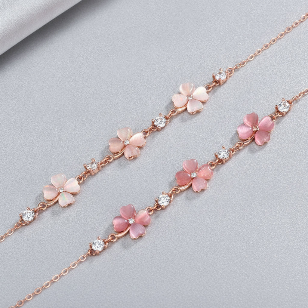 Rose Gold 925 Heart Bracelet for Women