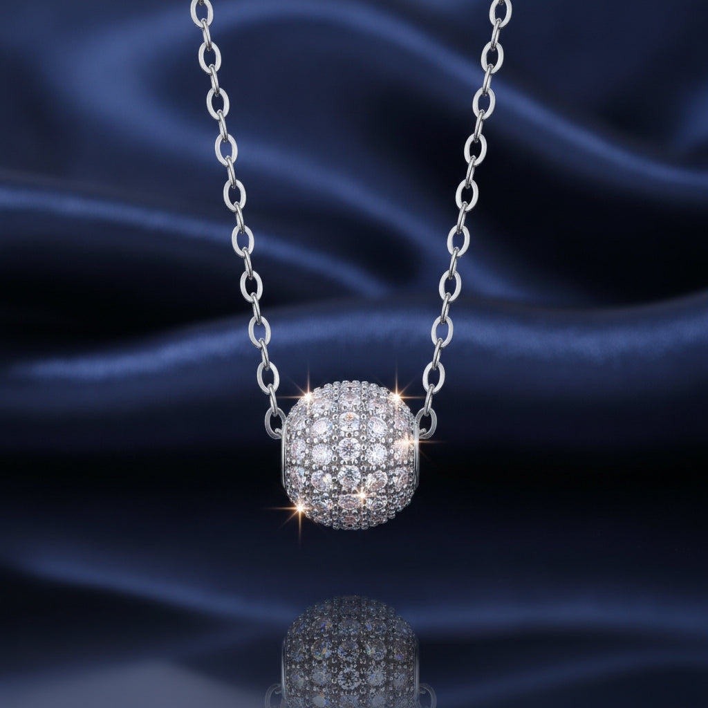 Platinum-plated S925 silver Moissanite Pendant Necklace