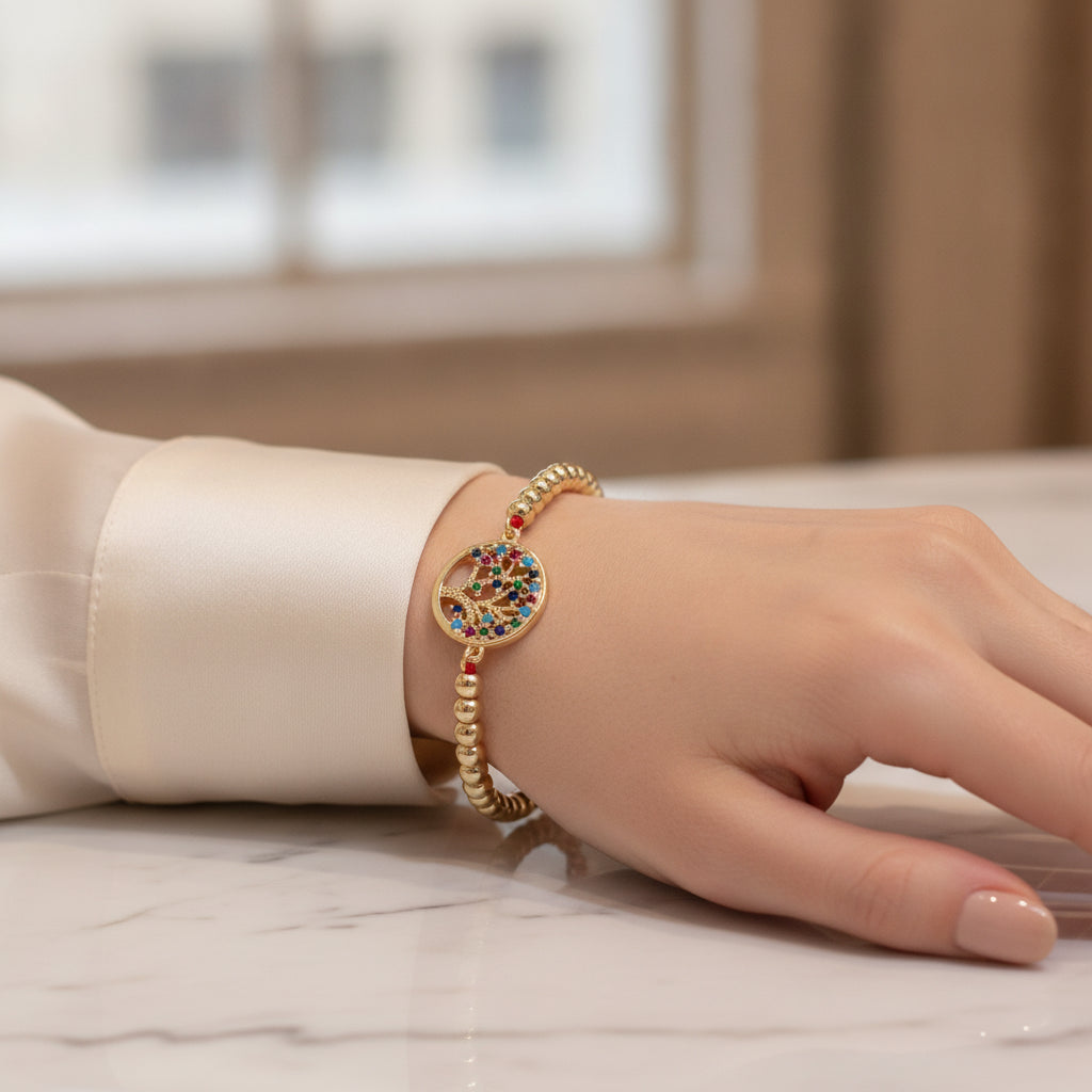 Micro Inlaid Zircon Lucky Tree Bracelet Unisex