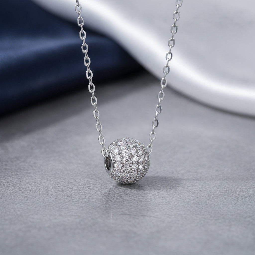 Platinum-plated S925 silver Moissanite Pendant Necklace
