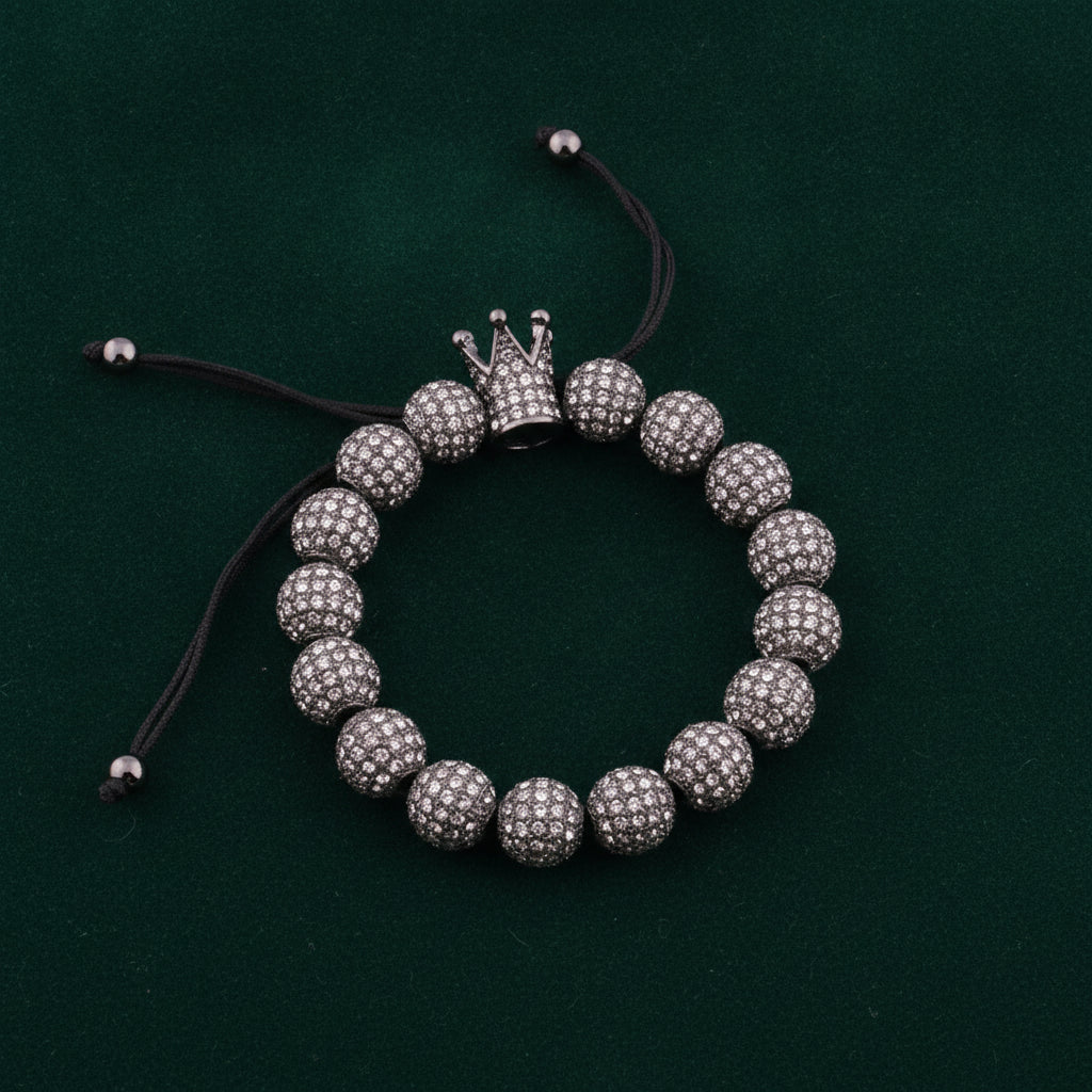Crown Zircon Lace-up Charm Bracelet for Unisex