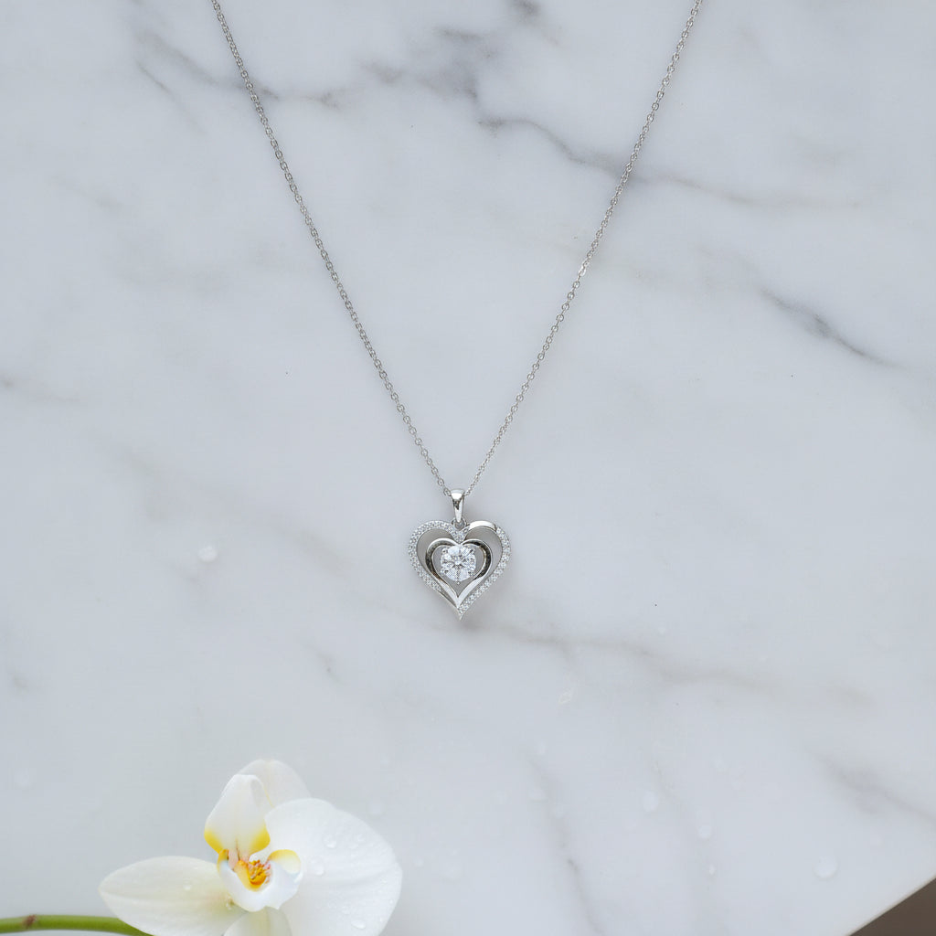 Platinum Plated S925 Silver Moissanite Pendant Necklace
