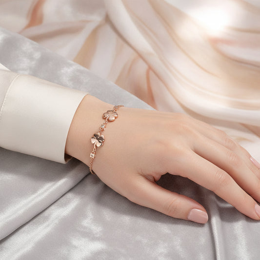 Rose Gold 925 Heart Bracelet for Women