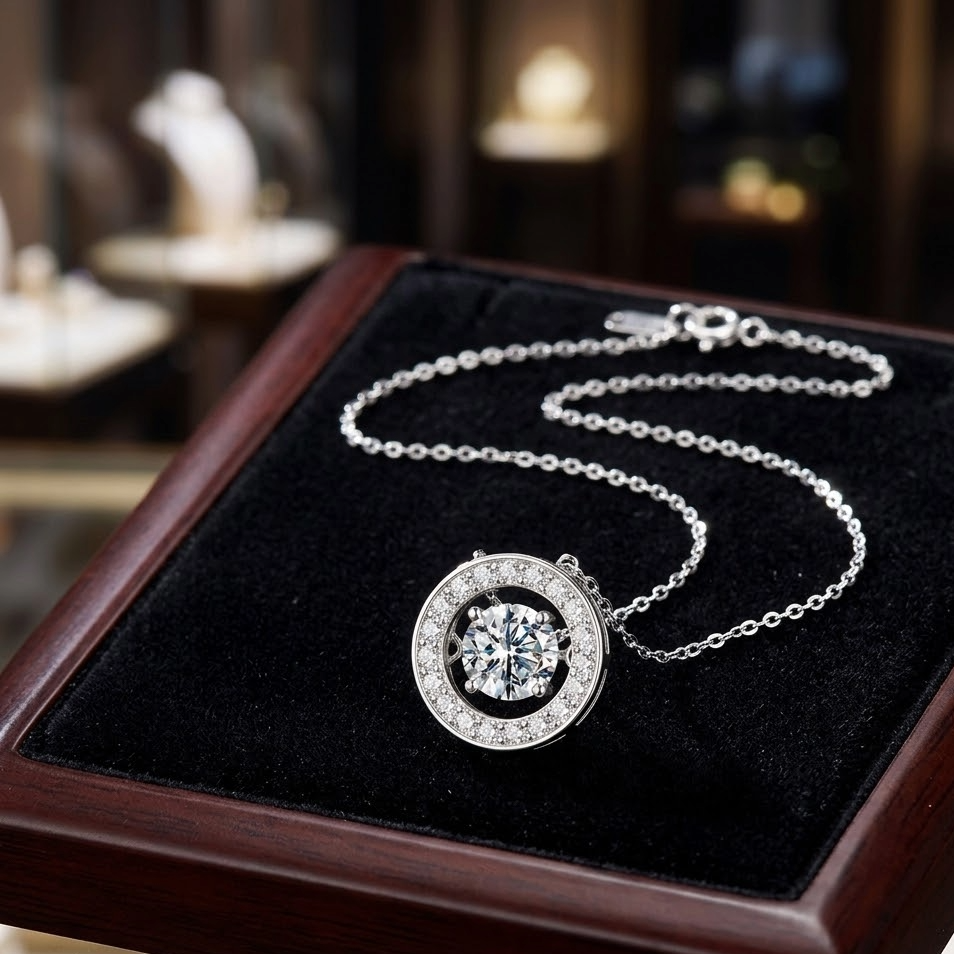 The Aura Dancing Moissanite Necklace | 0.5ct S925 Sterling Silver