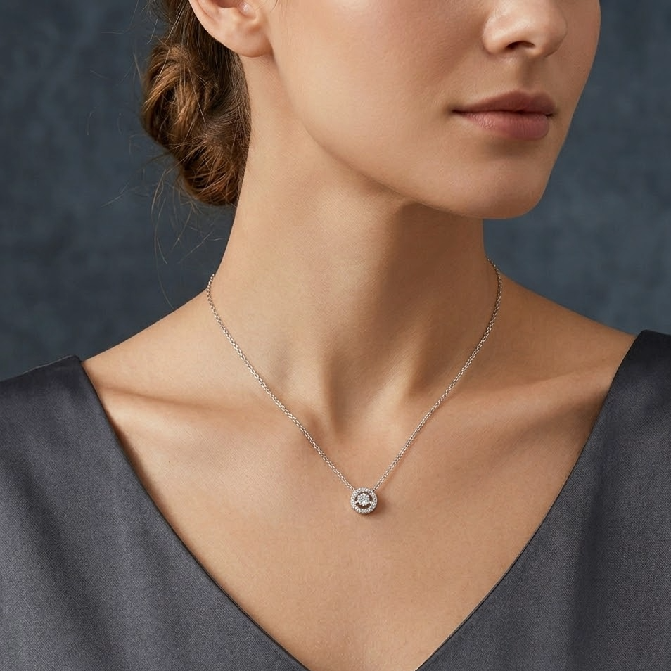 The Aura Dancing Moissanite Necklace | 0.5ct S925 Sterling Silver