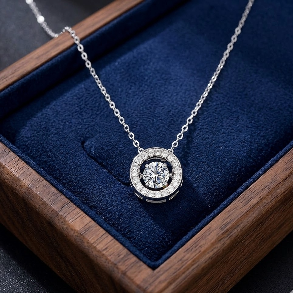 The Aura Dancing Moissanite Necklace | 0.5ct S925 Sterling Silver
