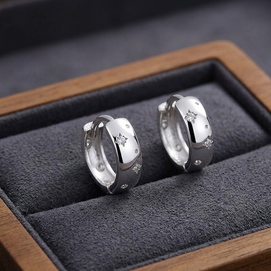 The Astraea Celestial Starburst Hoops | S925 Sterling Silver