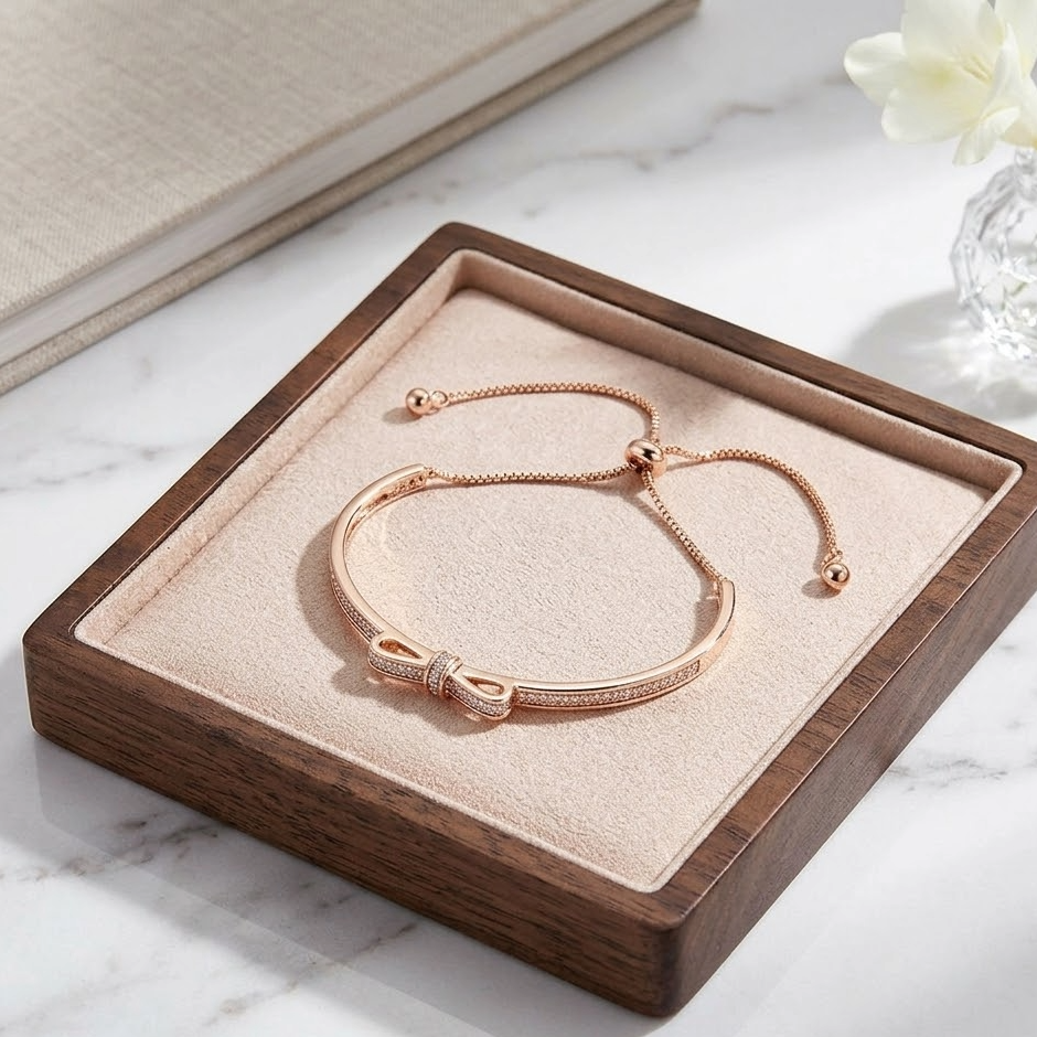 The Colette Pavé Bow Slider Bracelet | 14K Gold Vermeil
