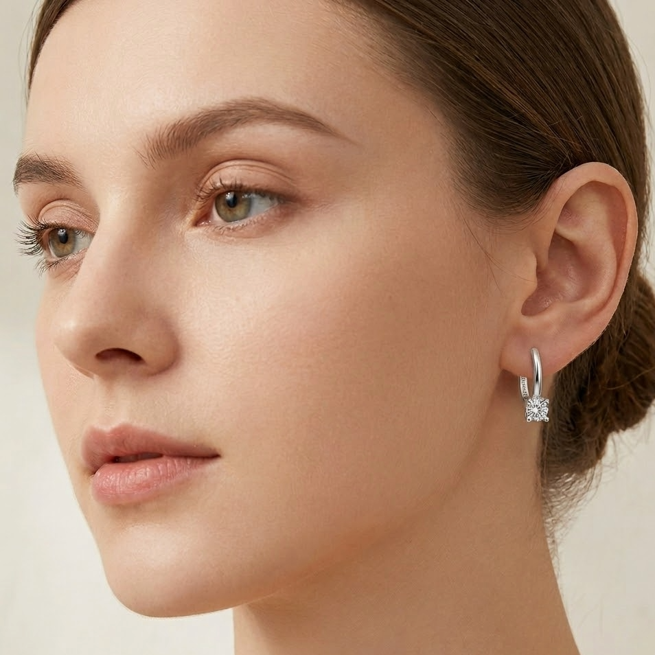 The Cygnus Solitaire Drops | 1.0ctw D-Color Moissanite S925 Silver