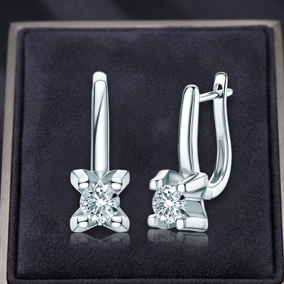 The Cygnus Solitaire Drops | 1.0ctw D-Color Moissanite S925 Silver