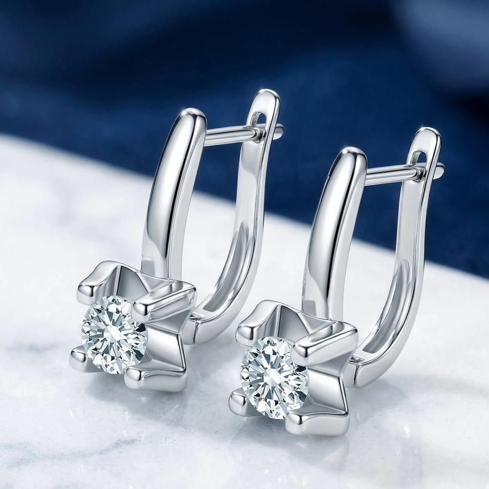 The Cygnus Solitaire Drops | 1.0ctw D-Color Moissanite S925 Silver