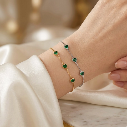 The Eloise Emerald Trio Bracelet | 14K Gold Vermeil
