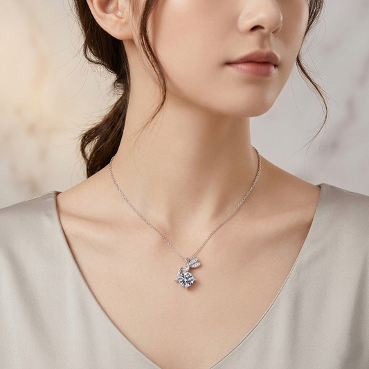 The Seraphina Fairy Necklace | 1-Carat Moissanite & S925 Sterling Silver