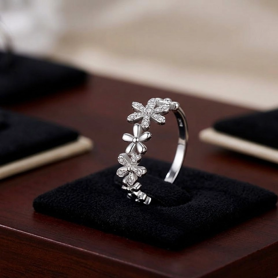 The Flora Petal Band | Genuine S925 Sterling Silver Floral Arrangement