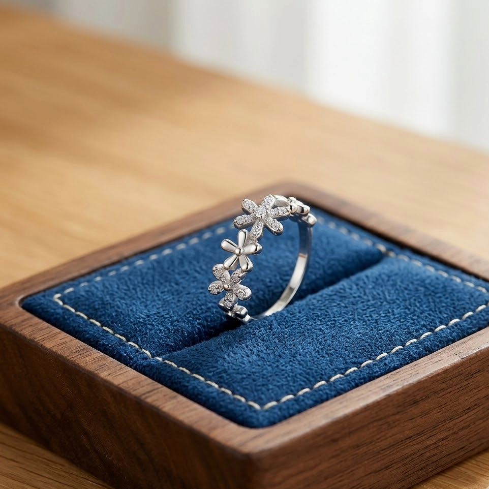The Flora Petal Band | Genuine S925 Sterling Silver Floral Arrangement