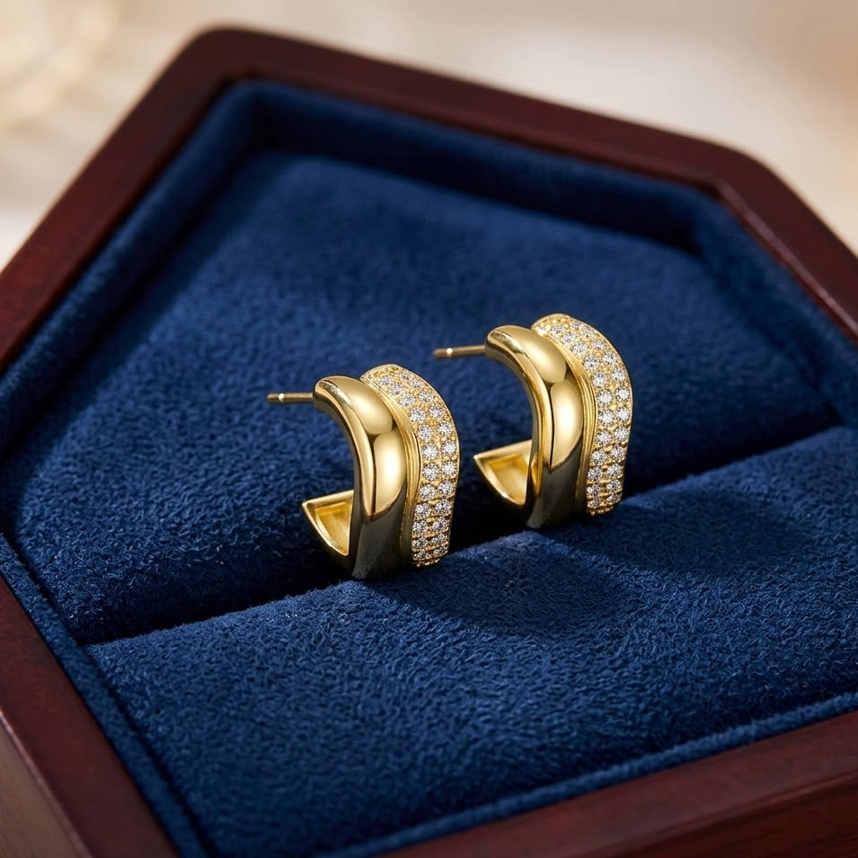 The Gaia Dual-Texture Huggies | Genuine S925 Sterling Silver