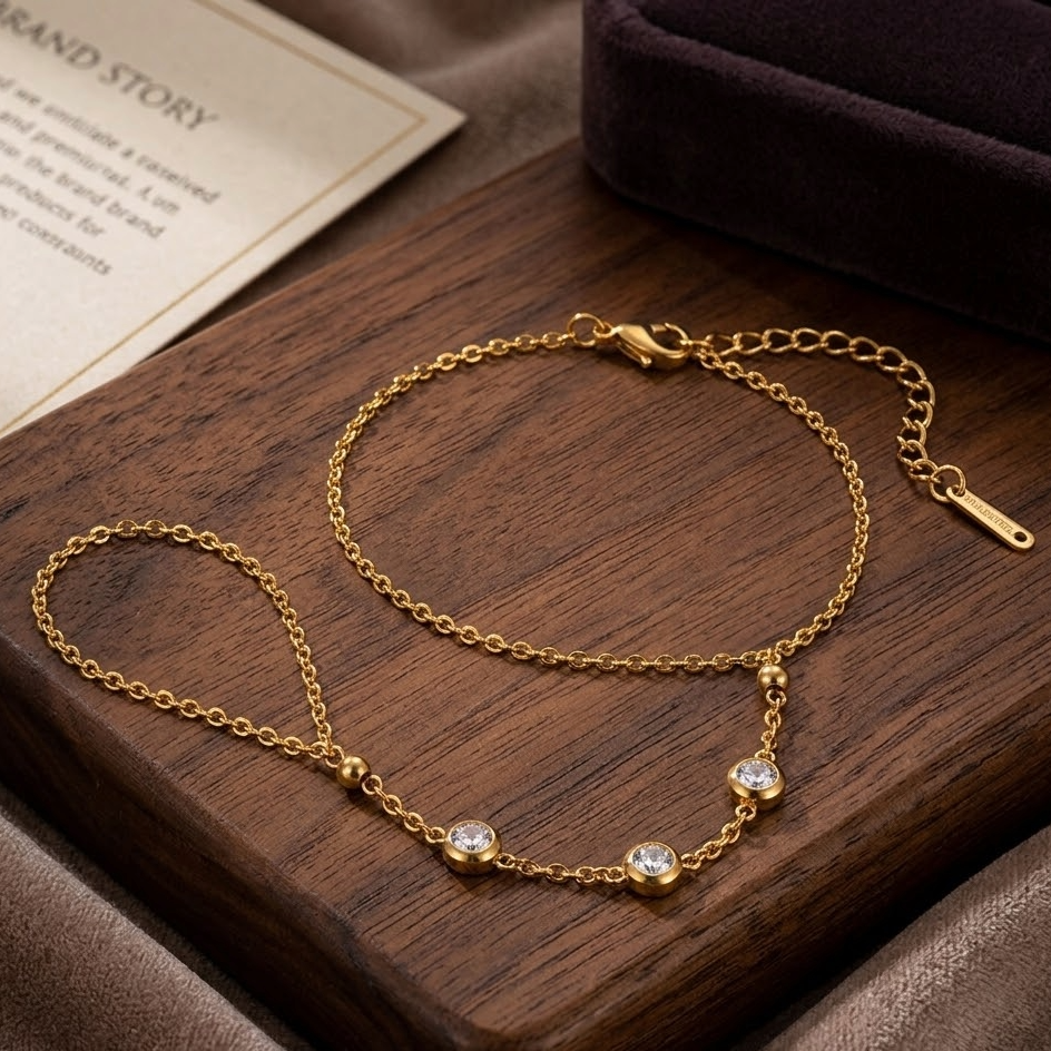 Bohemian Glow Hand Chain Bracelet | 18K Gold Plated