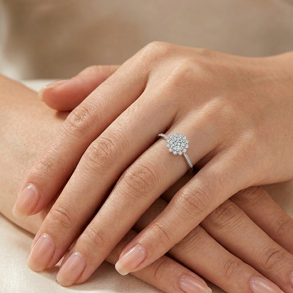 Ice & Snow 1 Carat Moissanite Sterling Silver Ring