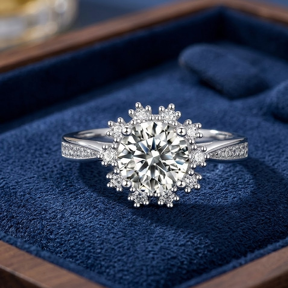 Ice & Snow 1 Carat Moissanite Sterling Silver Ring