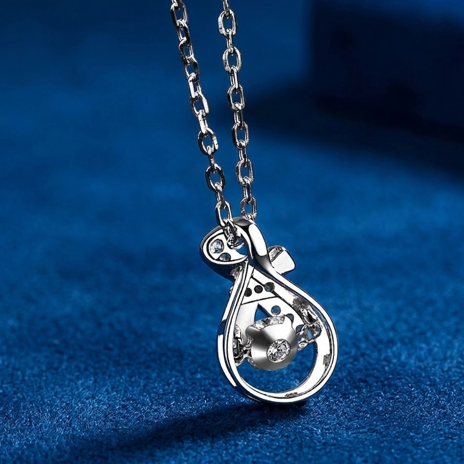 The Valery Kinetic Purse Necklace | 0.3ct Moissanite & S925 Silver