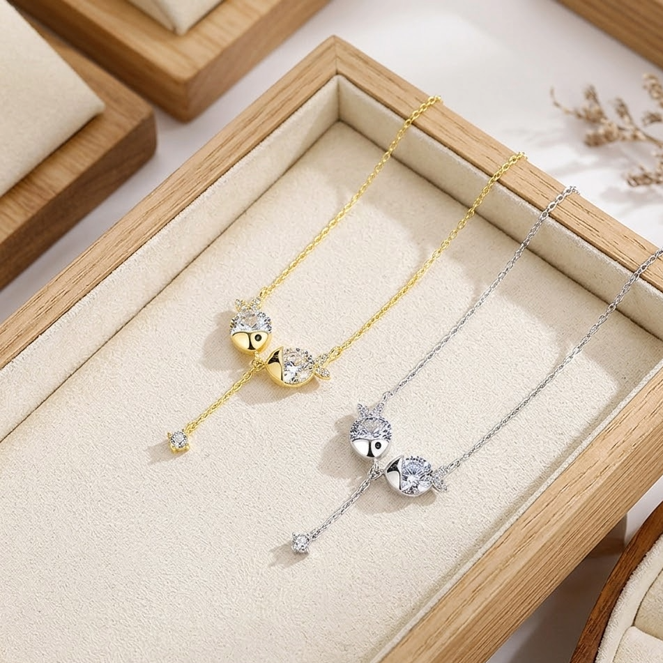 The Pisces Eternal Bond Necklace | S925 Sterling Silver & Pavé Zirconia