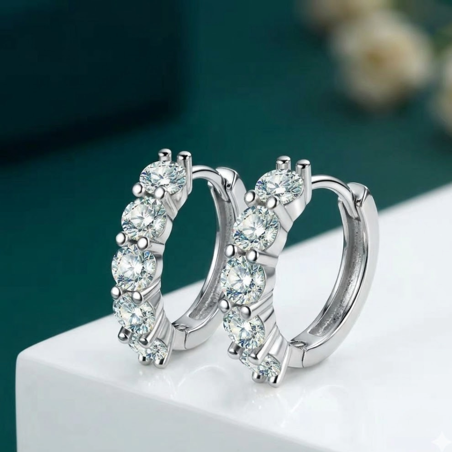 The Quintessence 5-Carat Moissanite Hoops | D-Color S925 Sterling Silver