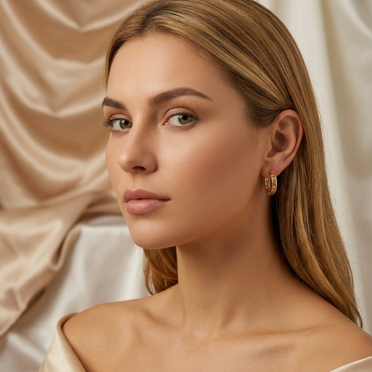 The Pantheon Roman Numeral Hoops | Genuine S925 Sterling Silver