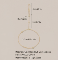 Ethereal S925 Gold-Plated Sterling Silver Finger Link Bracelet