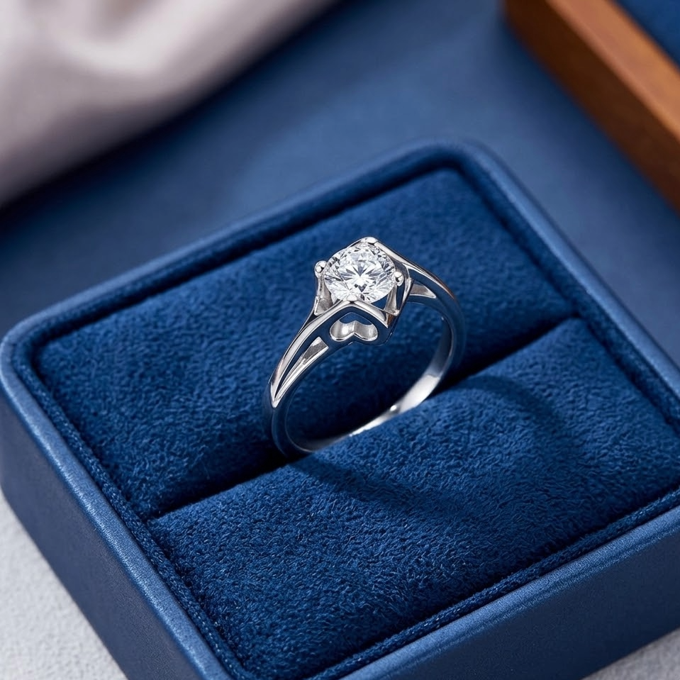 The Seraphic Heart 1-Carat Moissanite Ring | Platinum Plated S925 Silver