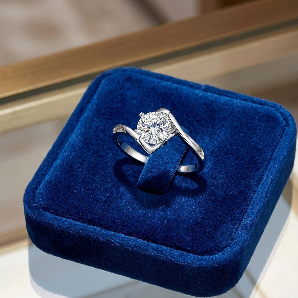 The Seraphic Heart 1-Carat Moissanite Ring | Platinum Plated S925 Silver