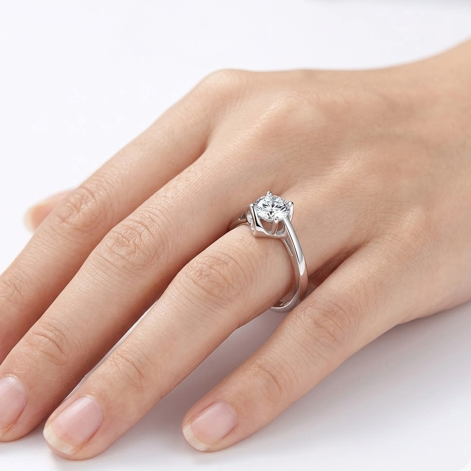 The Seraphic Heart 1-Carat Moissanite Ring | Platinum Plated S925 Silver