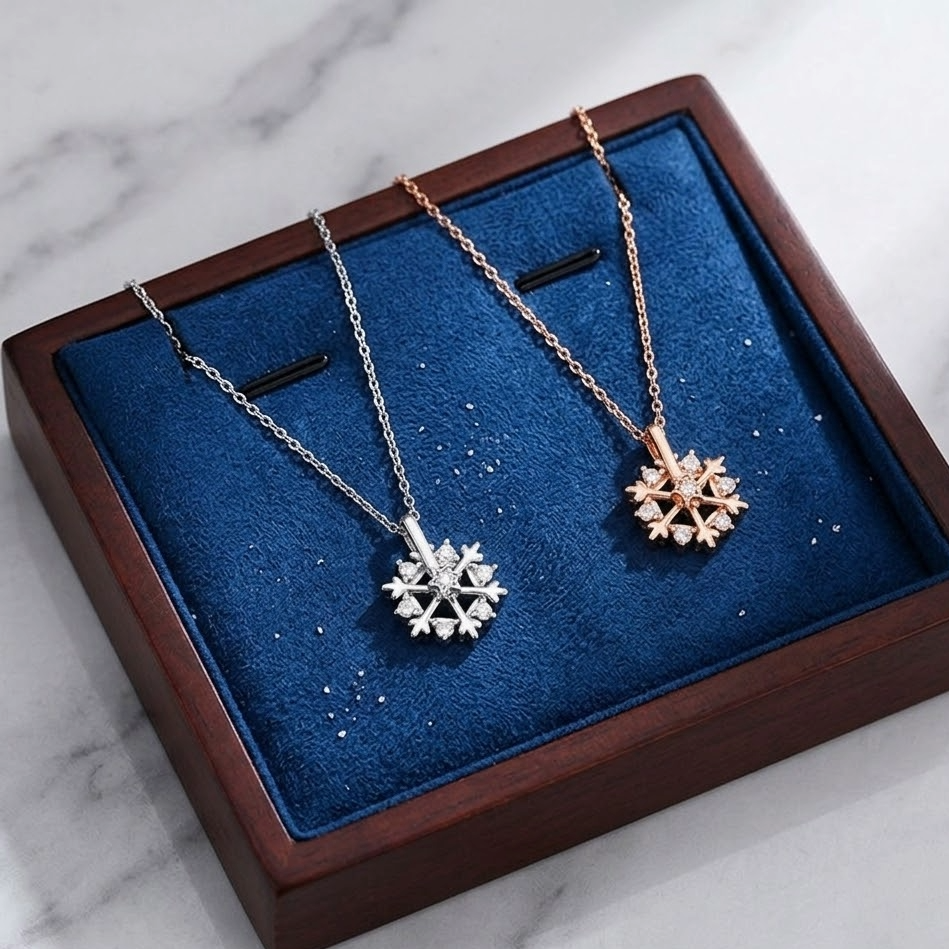 The Lumina Kinetic Snowflake Necklace | 18K Gold Vermeil