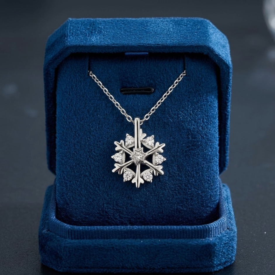 The Lumina Kinetic Snowflake Necklace | 18K Gold Vermeil
